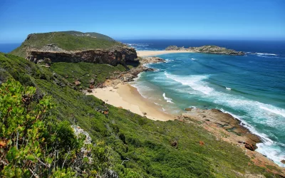 Idyllic beach in Robberg nature reserve in South Africa
